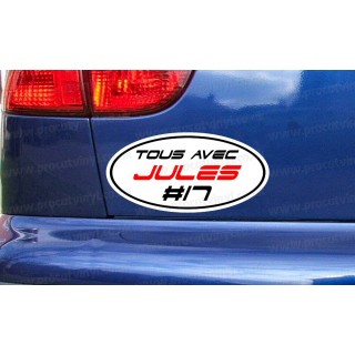 Jules Bianchi TOUS AVEC RIP Memorial Tribute Car Window Bumper Helmet Sticker Decal ref:6