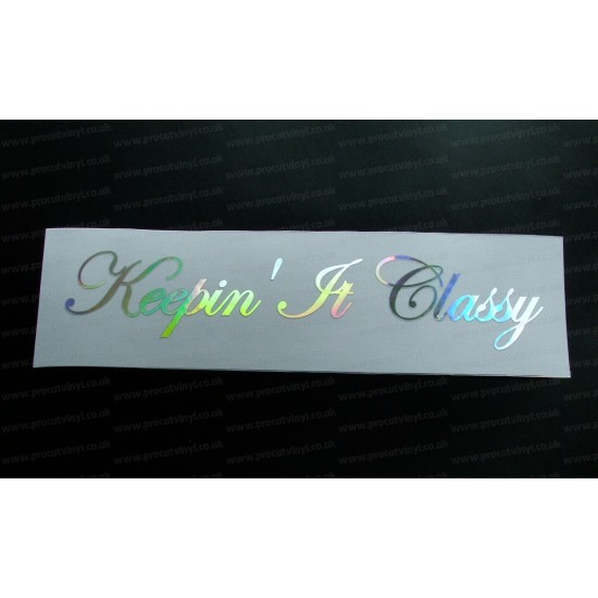 Keepin It Classy Silver Hologram Neo Mirror Chrome Car Window Bumper Sticker Decal