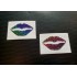 Lips Lipstick x2 Pair Rainbow Glitter Vinyls Car Window Bumper Stickers Decals