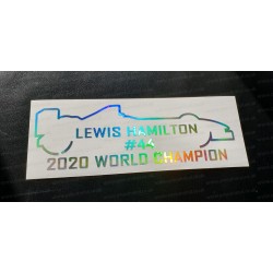 Lewis Hamilton #44 2020 World Champion Silver Hologram Neo Chrome Car Window Bumper Sticker Decal