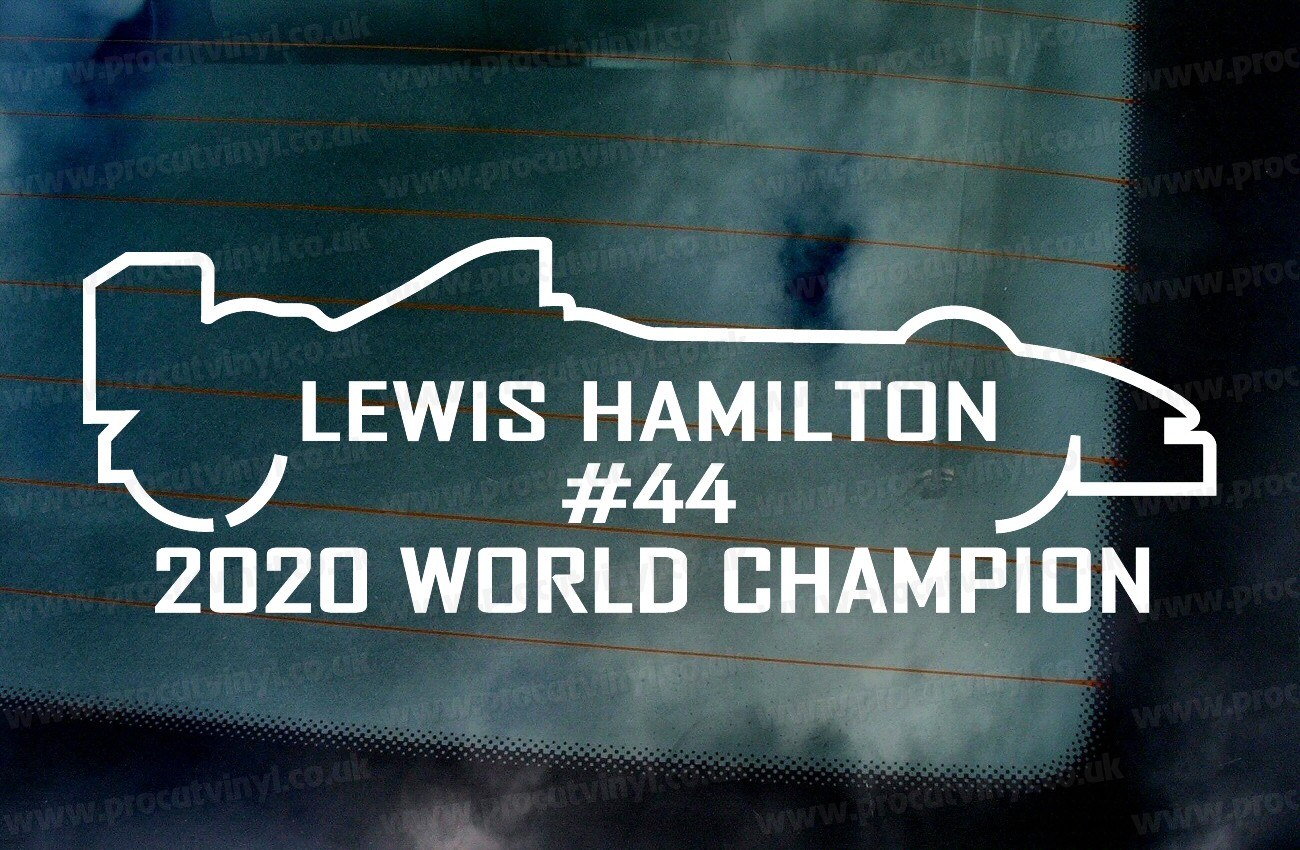 LEWIS HAMILTON SIGNATURE DECAL STICKER F1 #44 WORLD CHAMPION