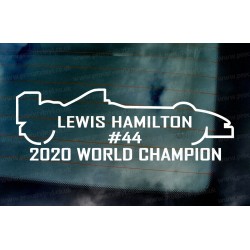 Lewis Hamilton #44 2020 World Champion Car Window Bumper Sticker Decal