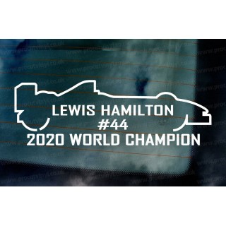 Lewis Hamilton #44 2020 World Champion Car Window Bumper Sticker Decal