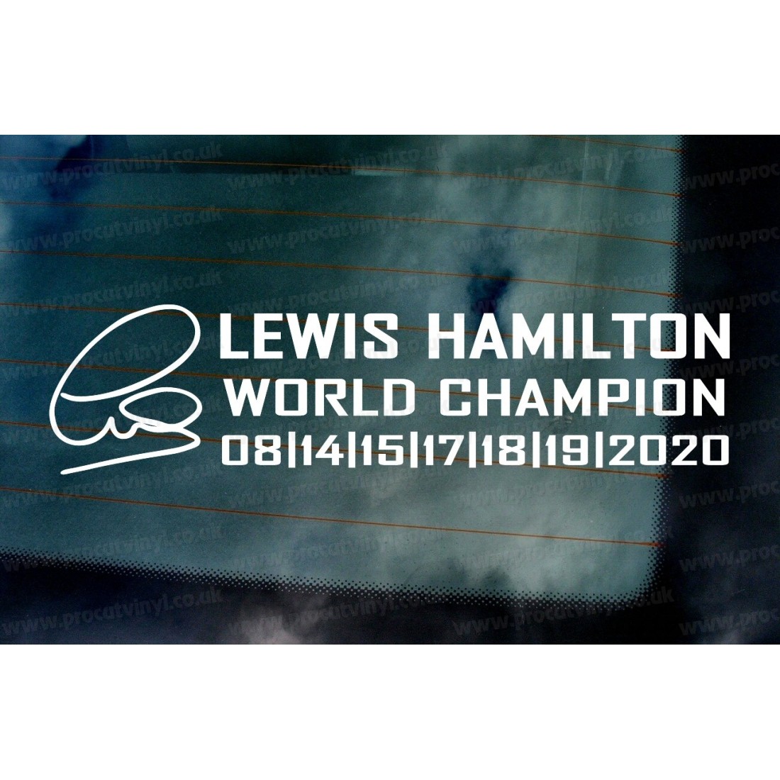 Lewis Hamilton 2020 7 Times World Champion Car Window Bumper Sticker