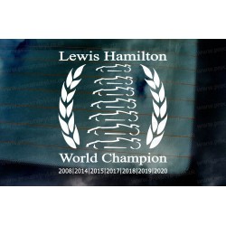 Lewis Hamilton F1 Laurel Wreath 2020 7 Times World Champion Car Window Bumper Sticker Decal