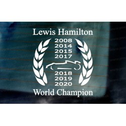 Lewis Hamilton F1 Laurel Wreath 2020 7 Times World Champion Car Window Bumper Sticker Decal