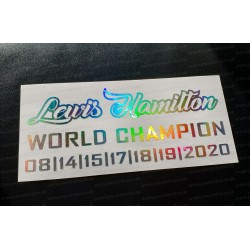 Lewis Hamilton 2020 7 Times World Champion Car Window Bumper Sticker Decal Silver Hologram Neo Chrome d2