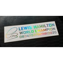 Lewis Hamilton 2020 7 Times World Champion Car Window Bumper Sticker Decal Silver Hologram Neo Chrome d3