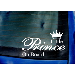 Little Baby Prince on Board Funny Novelty Car Vinyl Die Cut Window Bumper Sticker Decal Graphic