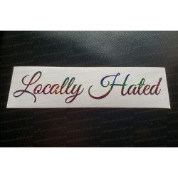 Locally Hated Vinyl Die Cut Window Bumper Sticker Decal Graphic Rainbow Glitter Vinyls