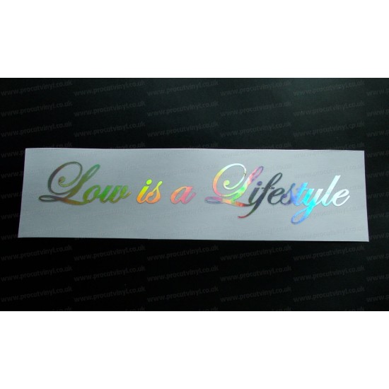 Low is a Lifestyle Silver Hologram Neo Mirror Chrome Car Window Bumper Sticker Decal