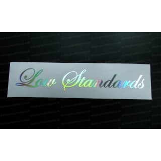 Low Standards Silver Hologram Neo Mirror Chrome Car Window Bumper Sticker Decal