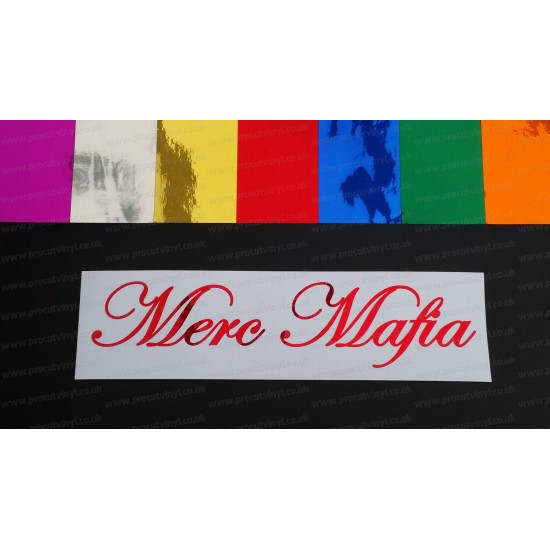 Merc Mafia Chrome Mirror Colours Car Window Bumper Sticker Decal