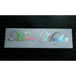 Merc Mafia Silver Hologram Neo Mirror Chrome Car Window Bumper Sticker Decal