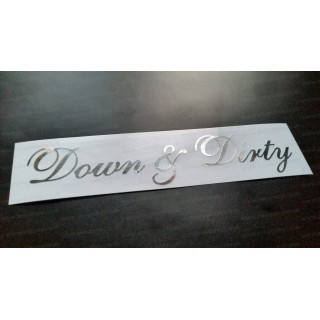 Down & Dirty Silver Hologram Neo Mirror Chrome Car Window Bumper Sticker Decal