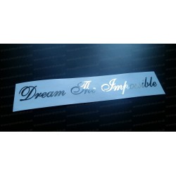 Dream The Impossible Silver Hologram Neo Mirror Chrome Car Window Bumper Sticker Decal
