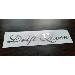 Drift Queen Silver Hologram Neo Mirror Chrome Car Window Bumper Sticker Decal