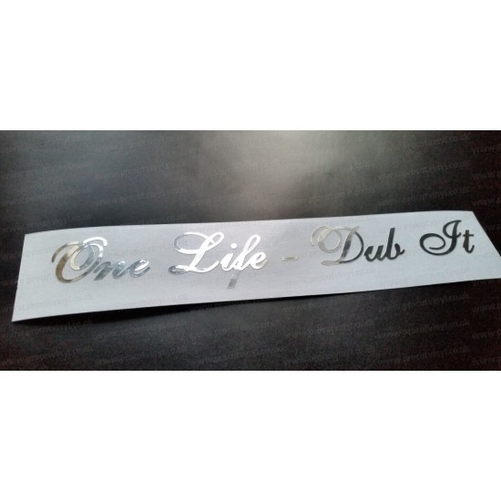 One Life Dub It Silver Hologram Neo Mirror Chrome Car Window Bumper Sticker Decal