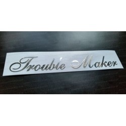 Trouble Maker Silver Hologram Neo Mirror Chrome Car Window Bumper Sticker Decal