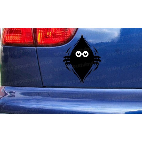 Funny Peeping Monster Wall Car Bumper Sticker Decal ref:3
