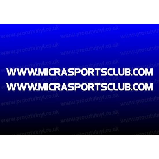Micra Sports Club www.micrasportsclub.com x2 Stickers Car Bumper Window Vinyl Decals Graphics