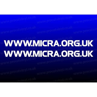 Micra Sports Club www.micra.org.uk x2 Stickers Car Bumper Window Vinyl Decals Graphics