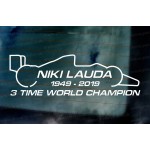 Niki Lauda RIP Memorial Fan Tribute Formula 1 F1 Legend 3 Time World Champion ref:1 Car Window Bumper Sticker Decal Graphic