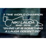 Niki Lauda RIP Memorial Fan Tribute Formula 1 F1 Legend 3 Time World Champion ref:2 Car Window Bumper Sticker Decal Graphic