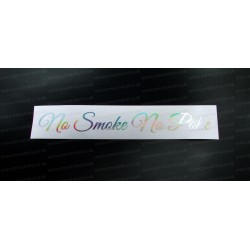 No Smoke No Poke Silver Hologram Neo Mirror Chrome Car Window Bumper Sticker Decal