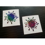 Paint Splat x2 Pair Rainbow Glitter Vinyls Car Window Bumper Stickers Decals ref:3