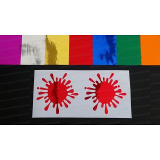 Paint Splat x2 Pair Chrome Mirror Colours Car Window Bumper Stickers Decals ref:3