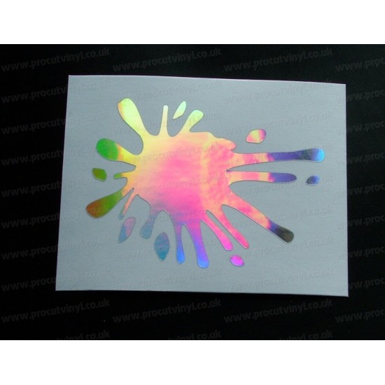 Paint Splat x1 Silver Hologram Neo Mirror Chrome Car Window Bumper Stickers Decals ref:2