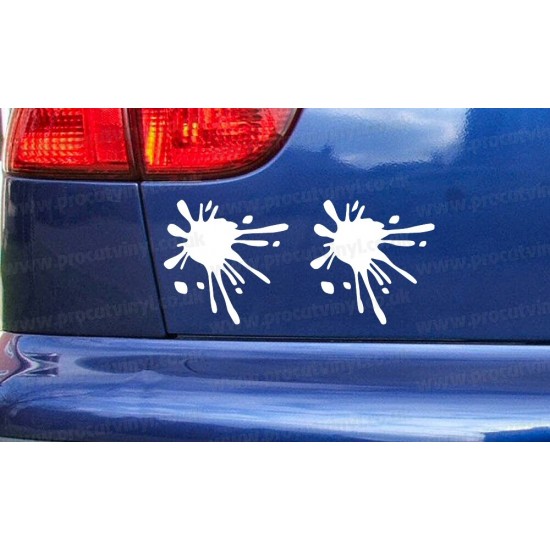 Paint Splat x2 Pair Bedroom Wall Car Bumper Window Stickers Decals ref:1