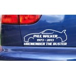 Paul Walker Supra Remember The Buster Memorial Tribute Car Bumper Window Sticker Decal