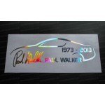 Paul Walker Supra RIP Memorial Tirbute Silver Hologram Neo Mirror Chrome Car Window Bumper Sticker Decal