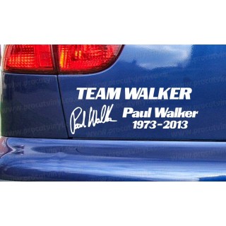 Paul Walker TEAM WALKER Memorial Tribute Car Bumper Window Sticker Decal