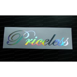 Priceless Silver Hologram Neo Mirror Chrome Car Window Bumper Sticker Decal