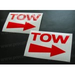 TOW x2 Stickers Car Van Bumper Window Vinyl Decals Graphics