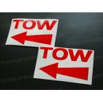 TOW x2 Stickers Car Van Bumper Window Vinyl Decals Graphics