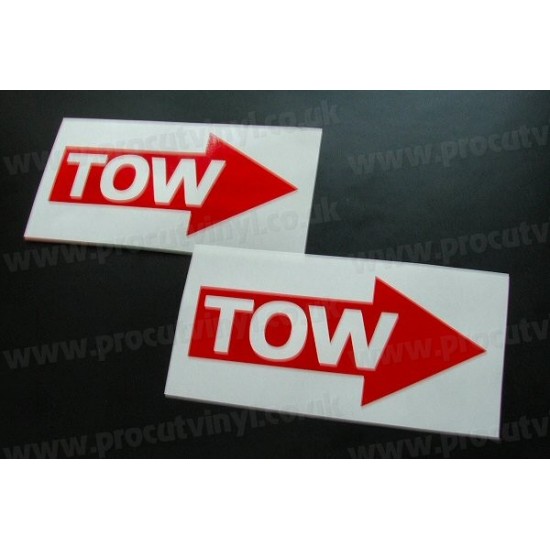 TOW x2 Stickers Car Van Bumper Window Vinyl Decals Graphics