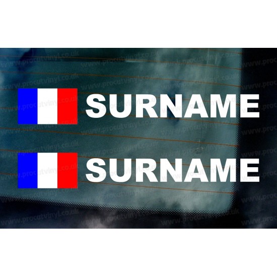 Rally Tag Surname Name Stickers Decals French France Flags