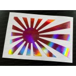Rising Sun x1 Rose Pink Gold Hologram Neo Mirror Chrome Car Window Bumper Sticker Decal