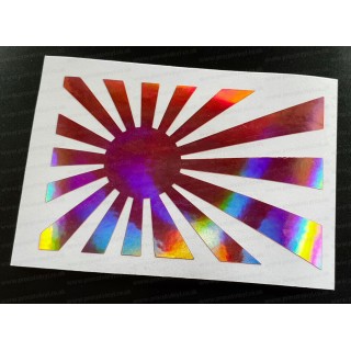 Rising Sun x1 Rose Pink Gold Hologram Neo Mirror Chrome Car Window Bumper Sticker Decal