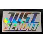 JUST SEND IT Silver Hologram Neo Mirror Chrome Car Window Bumper Sticker Decal