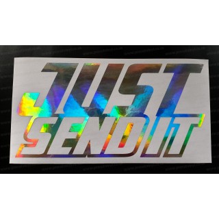 JUST SEND IT Silver Hologram Neo Mirror Chrome Car Window Bumper Sticker Decal