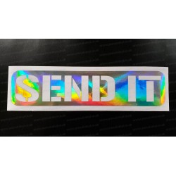SEND IT Vinyl Die Cut Window Bumper Sticker Decal Graphic Silver Gold Hologram Neo Chrome