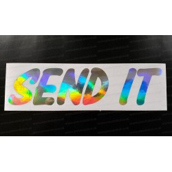 SEND IT Gold Silver Hologram Neo Mirror Chrome Car Window Bumper Sticker Decal