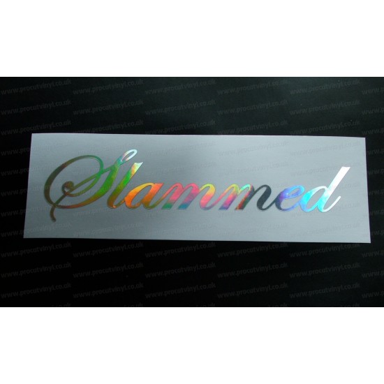 Slammed Silver Hologram Neo Mirror Chrome Car Window Bumper Sticker Decal