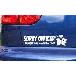 Sorry Office I Thought You Wanted A Race Funny Novelty Car Vinyl Die Cut Window Bumper Sticker Decal Graphic