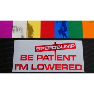 Speedbump Be Patient I'm Lowered Chrome Mirror Colours Car Window Bumper Sticker Decal
